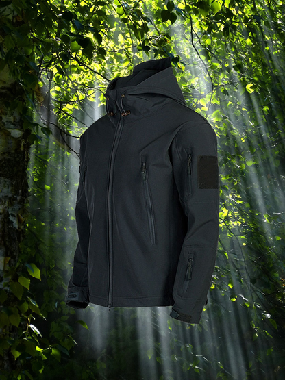 Heren Outdoor Softshell Jas met Waterafstotende Laag en Verborgen Zakken