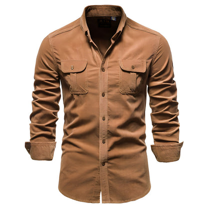 Heren Overhemd met Knoopsluiting en Casual Stijl 0