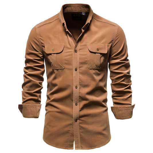 Heren Overhemd met Knoopsluiting en Casual Stijl 0