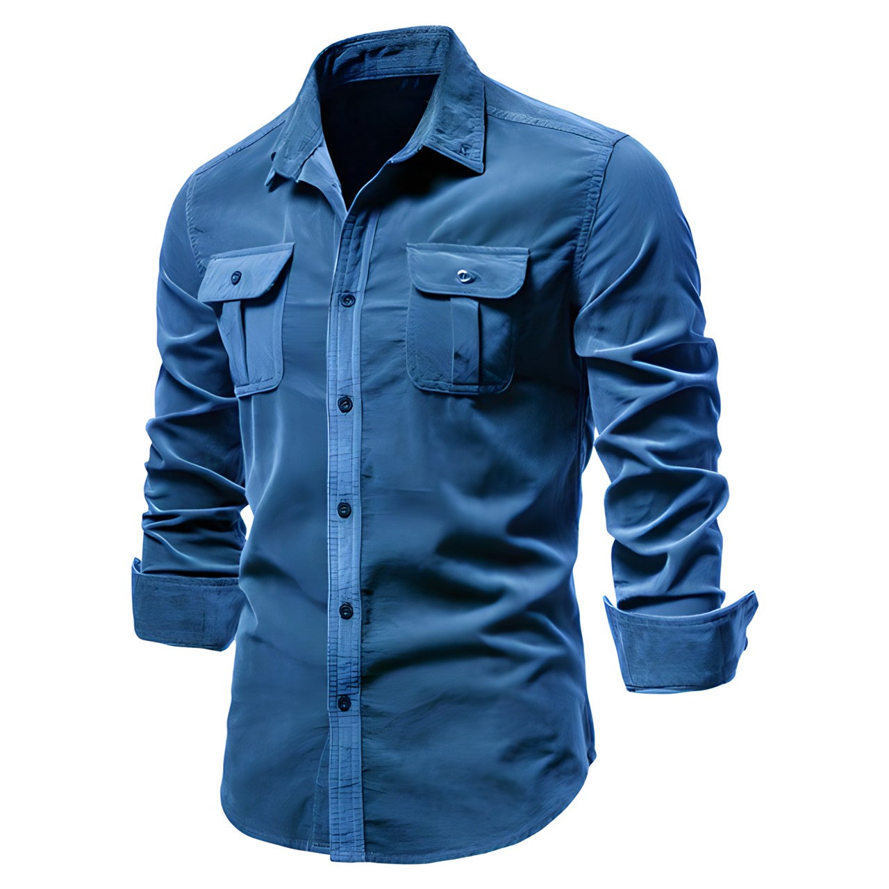 Heren Overhemd met Knoopsluiting en Casual Stijl 4