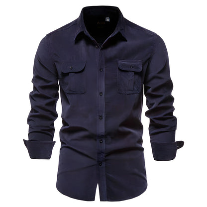 Heren Overhemd met Knoopsluiting en Casual Stijl 6