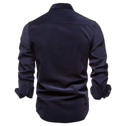 Heren Overhemd met Knoopsluiting en Casual Stijl 8