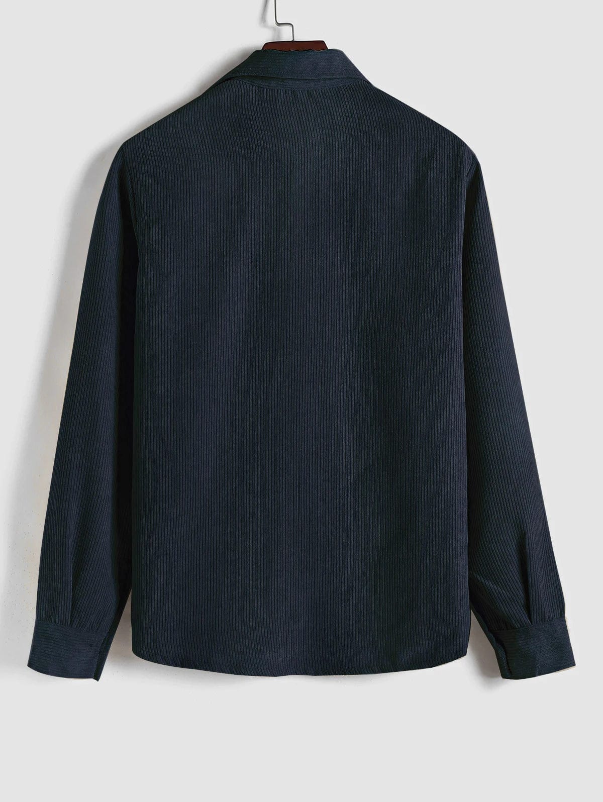 Heren Overhemd van Corduroy met Knopsluiting en Borstzak 6