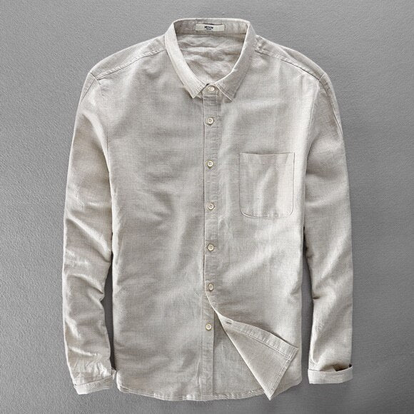 Heren Overhemd van Katoen met Klassieke Kraag Gebroken Wit