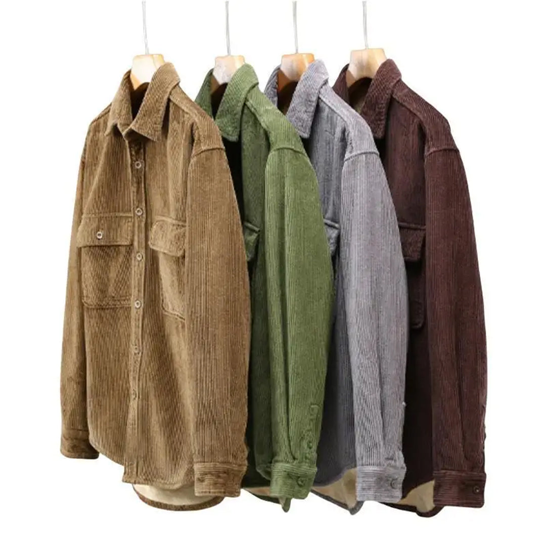 Heren Corduroy Overhemdjack Gevoerd