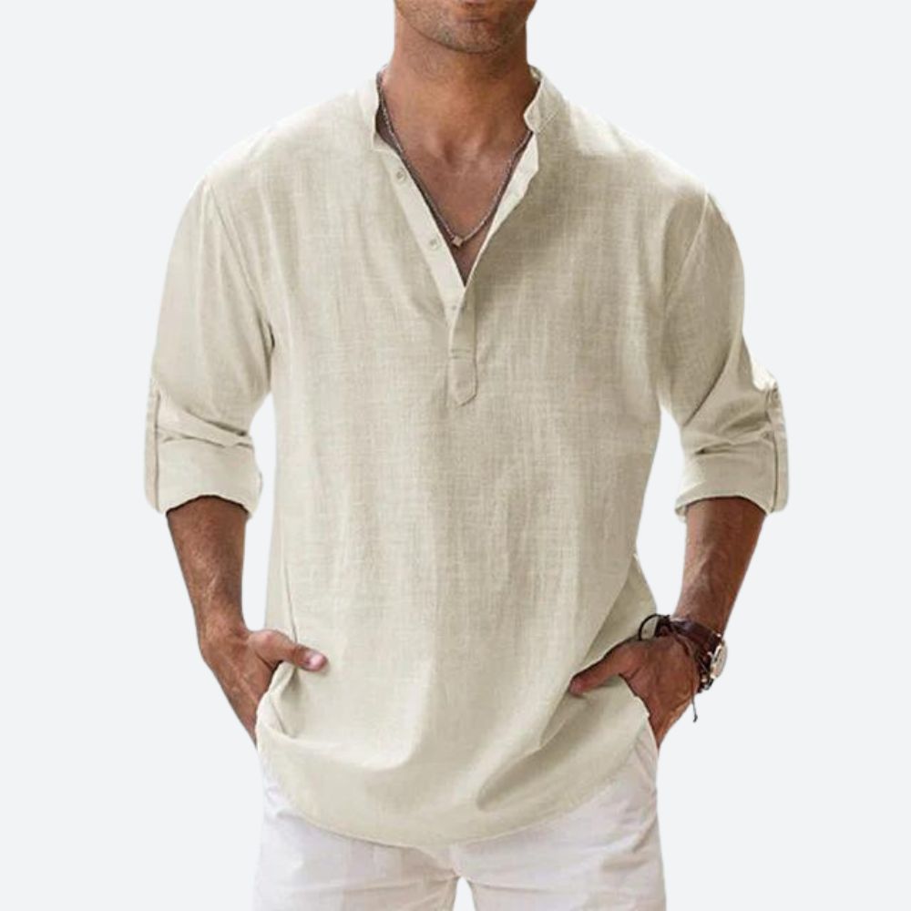 Heren Overhemd van Linnen met Slim-Fit Pasvorm en Ademend Ontwerp 7