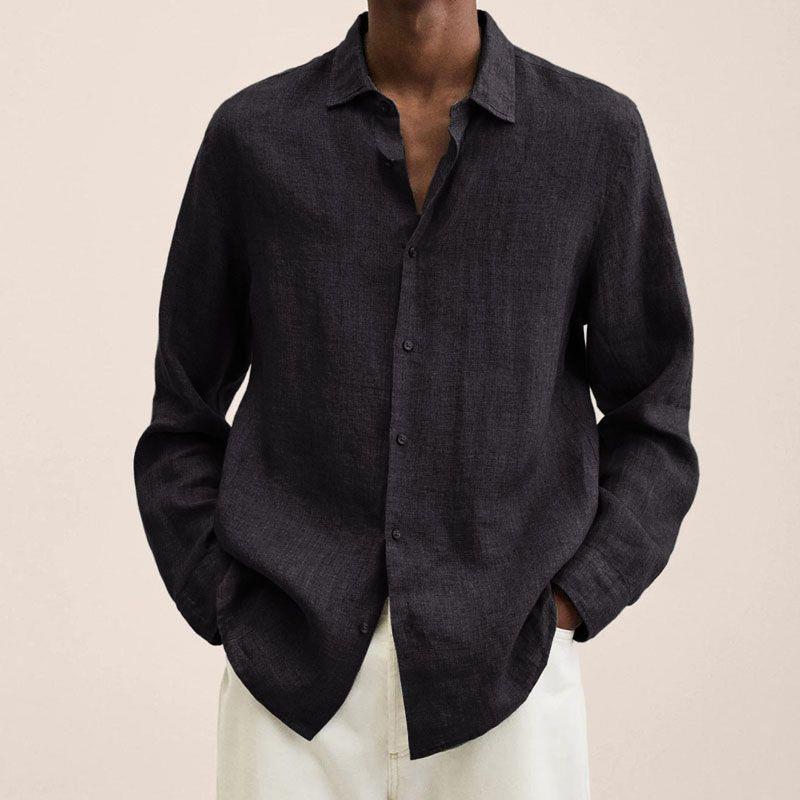 Heren Overhemd met Lichte Oversized Pasvorm en Casual Stijl Zwart
