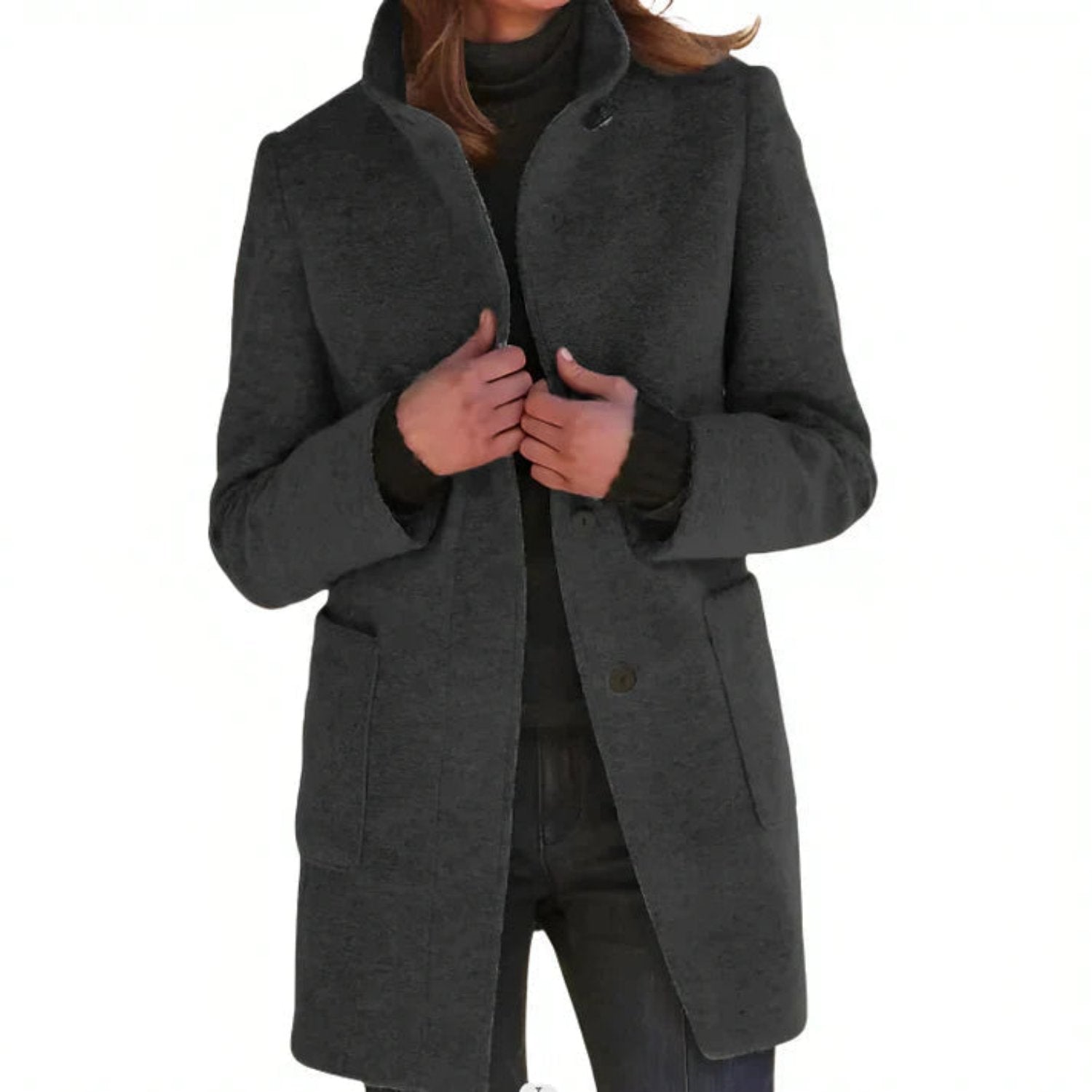 Heren Overjas met Monochroom Patroon en Lange Mouwen 3