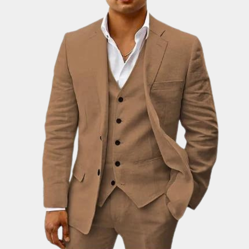 Heren Pak 3-Delig van Ademend Linnen voor Casual en Formele Zomerlook 1