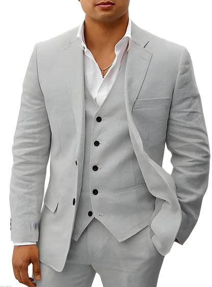 Heren Pak 3-Delig van Ademend Linnen voor Casual en Formele Zomerlook 13