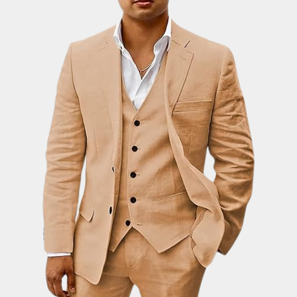 Heren Pak 3-Delig van Ademend Linnen voor Casual en Formele Zomerlook 2