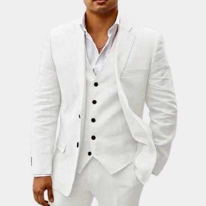 Heren Pak 3-Delig van Ademend Linnen voor Casual en Formele Zomerlook 4