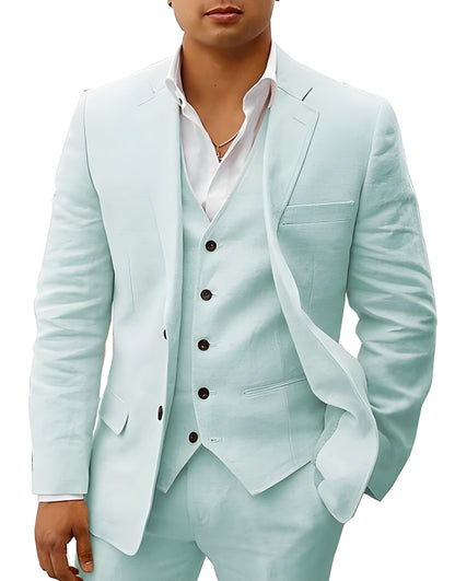 Heren Pak 3-Delig van Ademend Linnen voor Casual en Formele Zomerlook 8