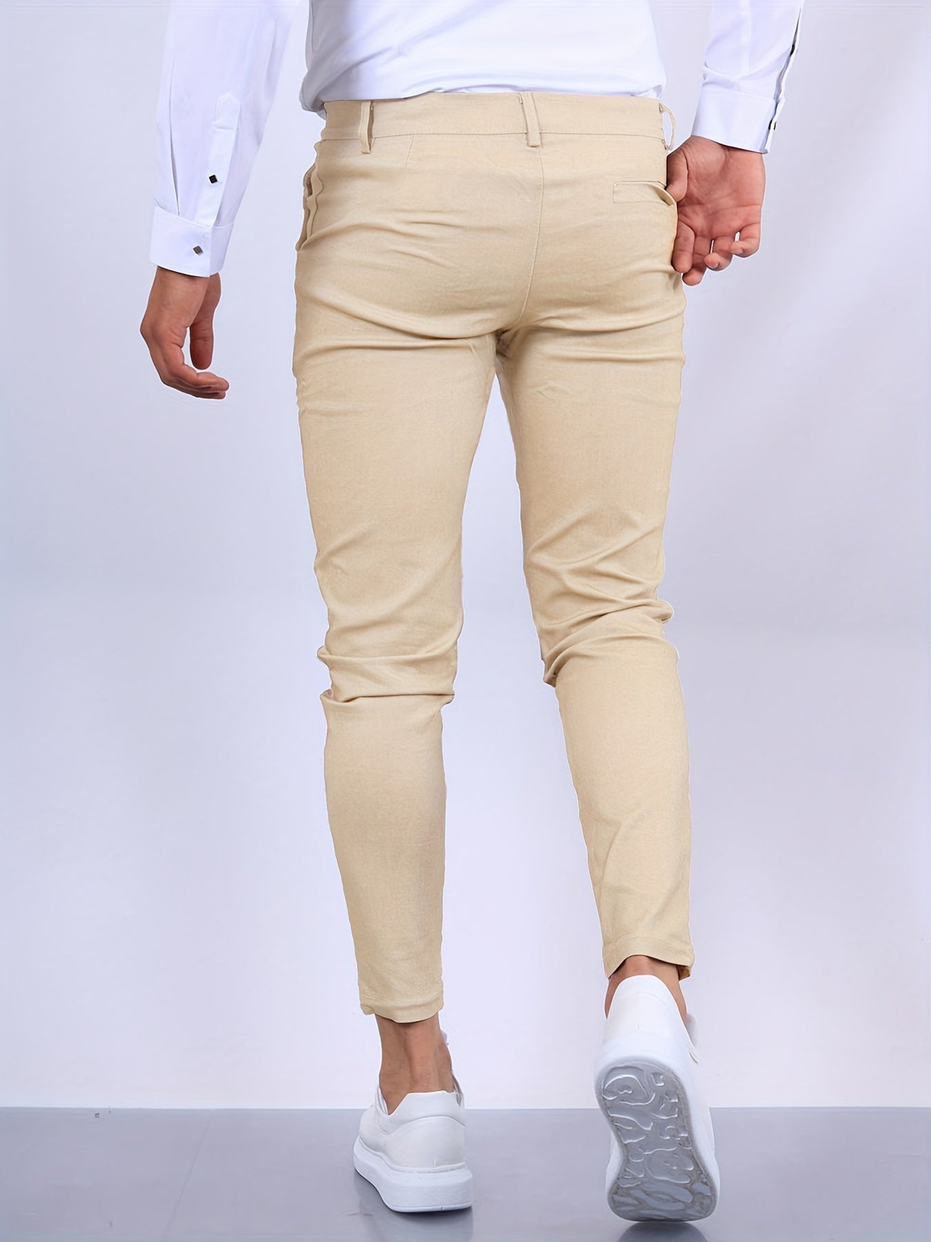 Heren Pantalon Slim Fit van Elastisch Materiaal met Moderne Silhouette 4