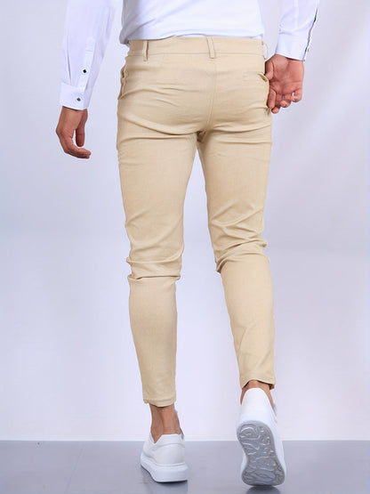 Heren Pantalon Slim Fit van Elastisch Materiaal met Moderne Silhouette 4