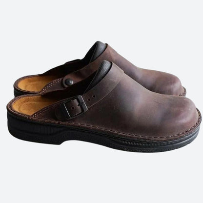 Heren Pantoffels van Leer met Ergonomisch Voetbed en Antislip Zool 1