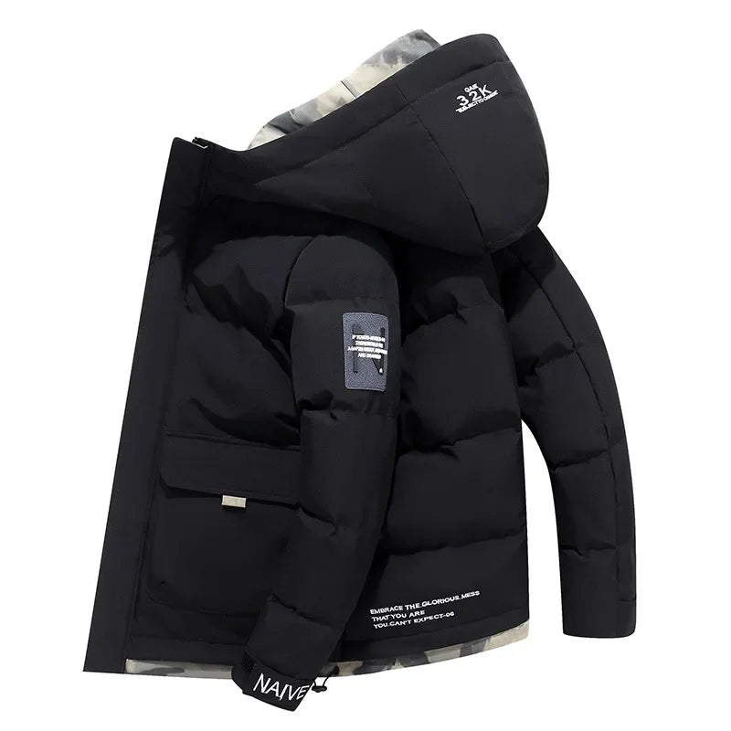 Heren Parka met Vast Capuchon en Waterdichte Bescherming 0