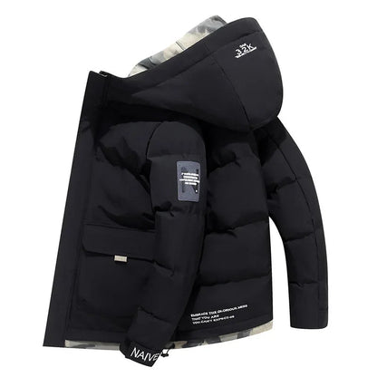 Heren Parka met Vast Capuchon en Waterdichte Bescherming 0