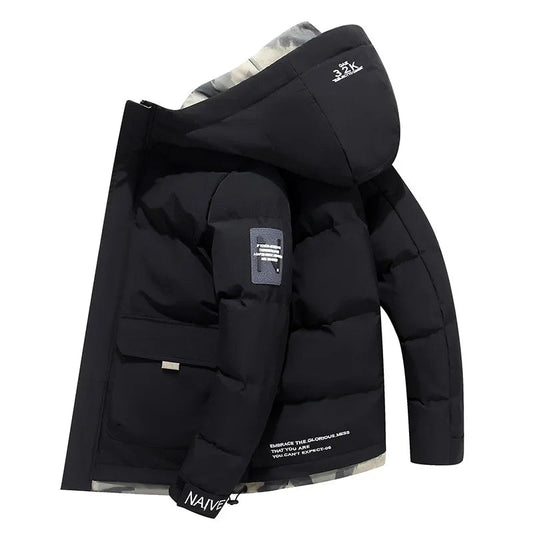 Heren Parka met Vast Capuchon en Waterdichte Bescherming 0