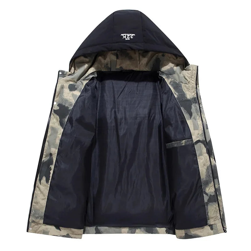 Heren Parka met Vast Capuchon en Waterdichte Bescherming 3