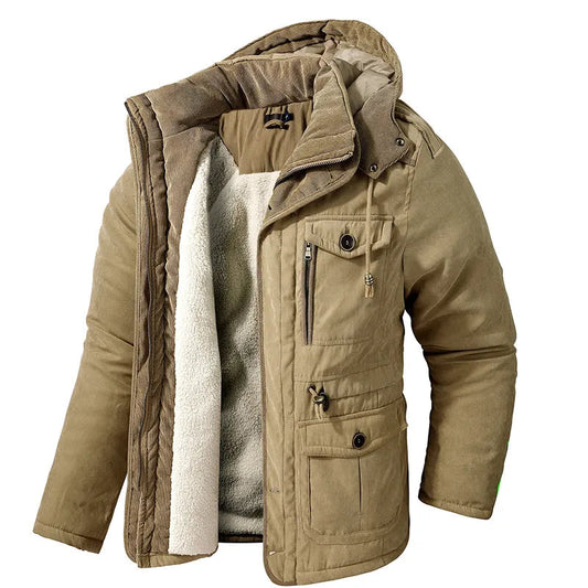 Heren Parka met Warme Voering en Militaire Look voor de Winter 0