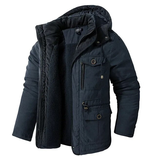 Heren Parka met Warme Voering en Militaire Look voor de Winter 2