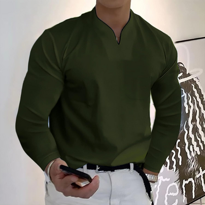 Heren Polo met Lange Mouwen en Lichtgewicht Stof voor Casual en Professionele Gelegenheden 12