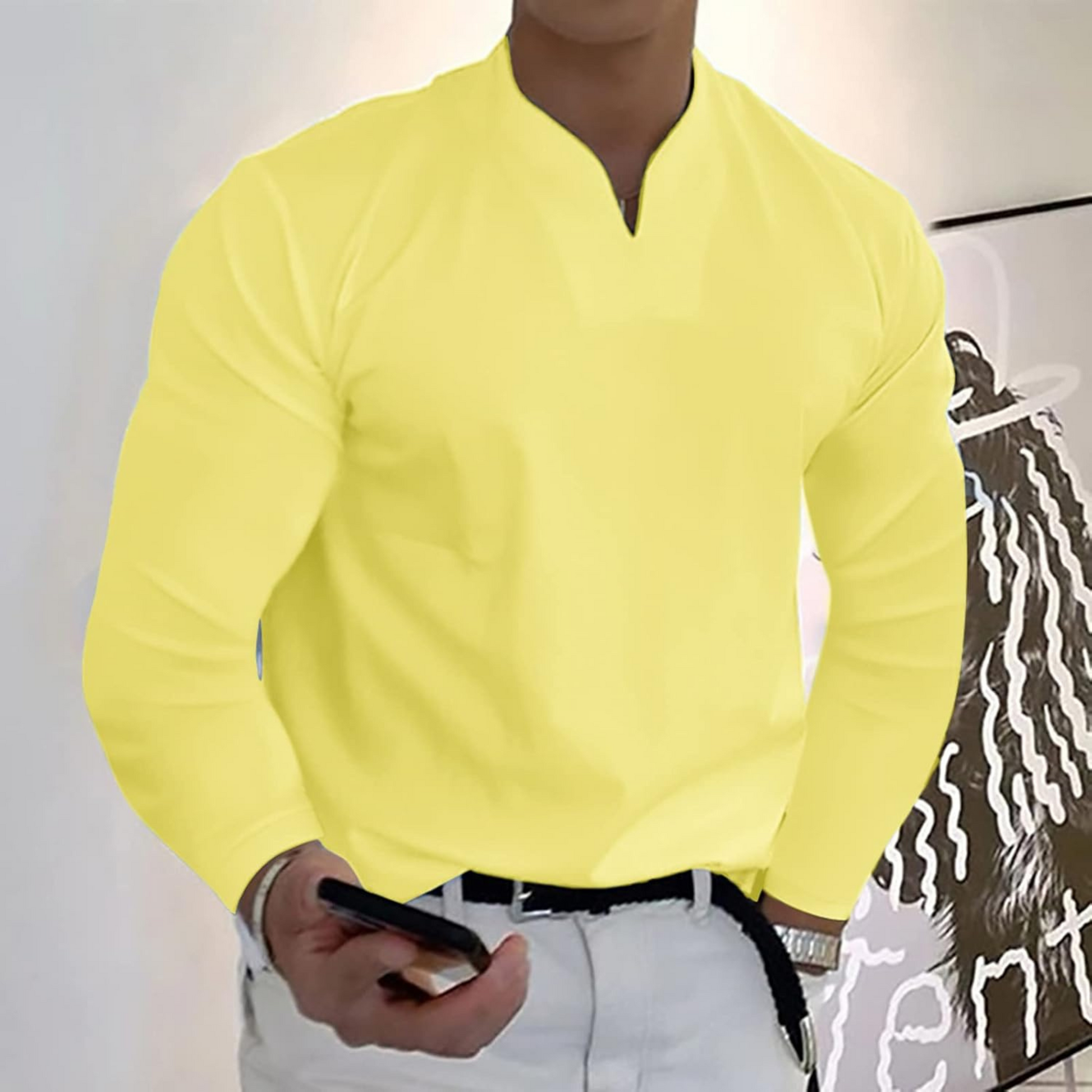 Heren Polo met Lange Mouwen en Lichtgewicht Stof voor Casual en Professionele Gelegenheden 7