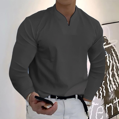 Heren Polo met Lange Mouwen en Lichtgewicht Stof voor Casual en Professionele Gelegenheden 9