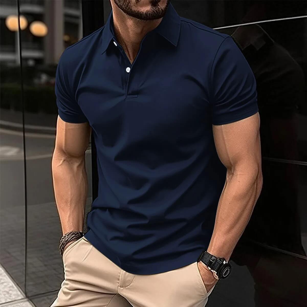 Heren Casual Poloshirt Getailleerd