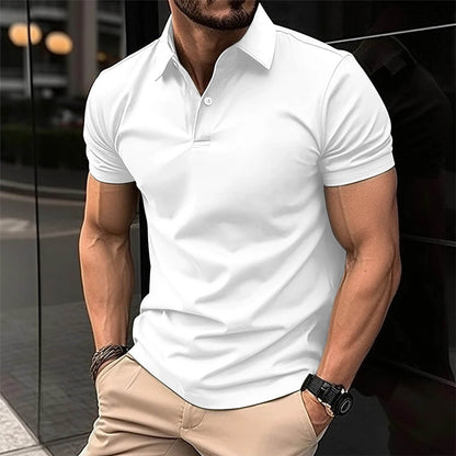 Heren Casual Poloshirt Getailleerd Wit