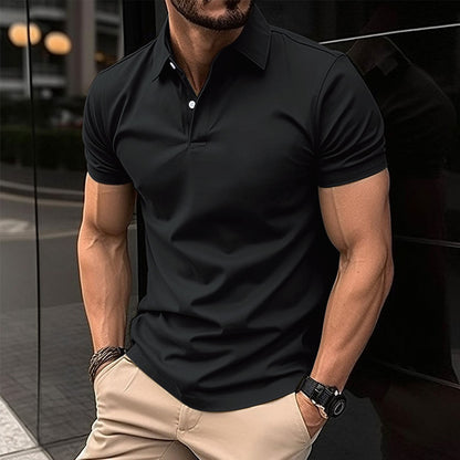 Heren Casual Poloshirt Getailleerd Zwart