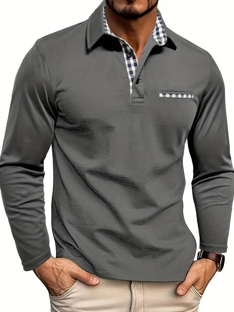 Heren Poloshirt met Lange Mouwen en Ademend Materiaal 0