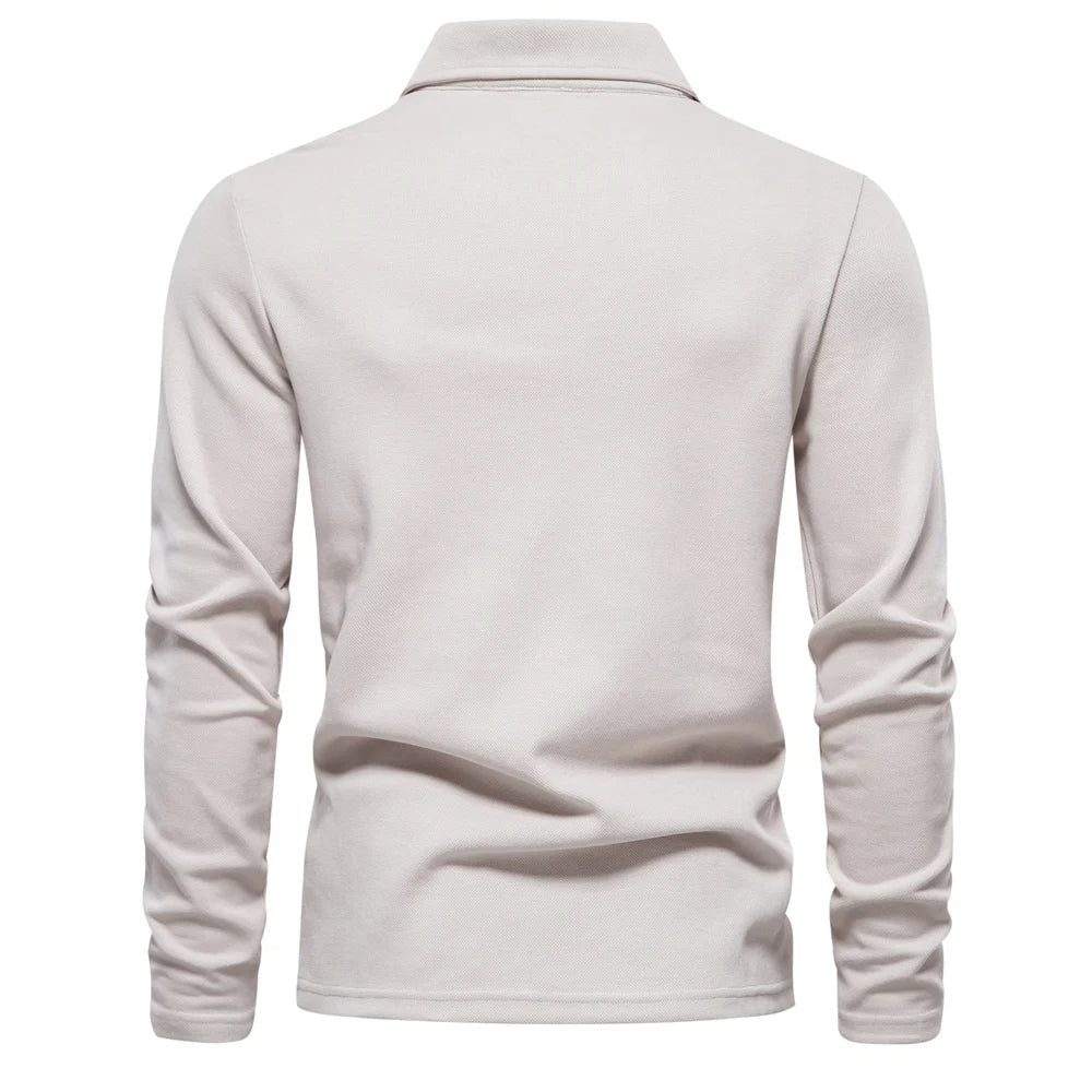 Heren Poloshirt met Lange Mouwen en Elegante Afwerking 1
