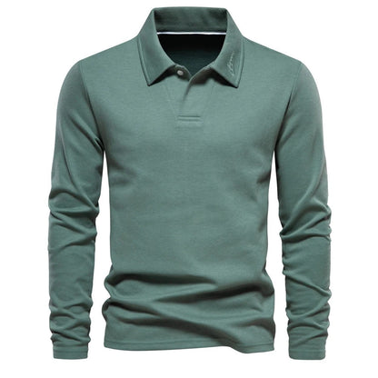 Heren Poloshirt met Lange Mouwen en Elegante Afwerking 2