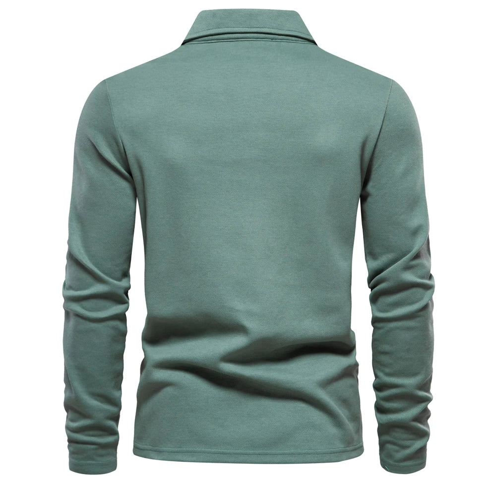 Heren Poloshirt met Lange Mouwen en Elegante Afwerking 3