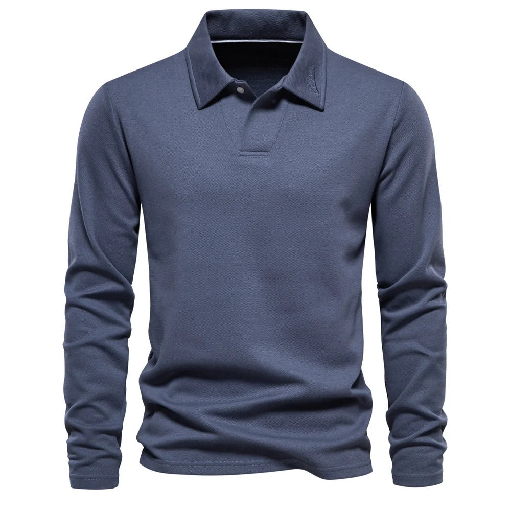 Heren Poloshirt met Lange Mouwen en Elegante Afwerking 4