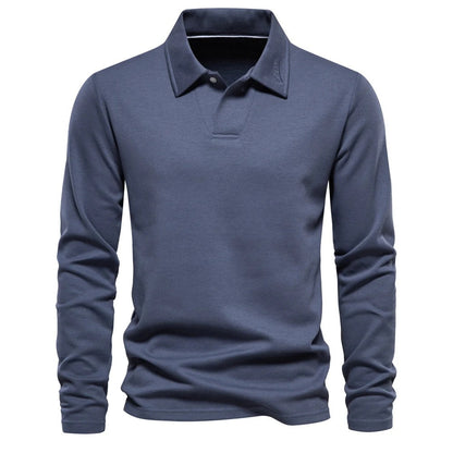 Heren Poloshirt met Lange Mouwen en Elegante Afwerking 4
