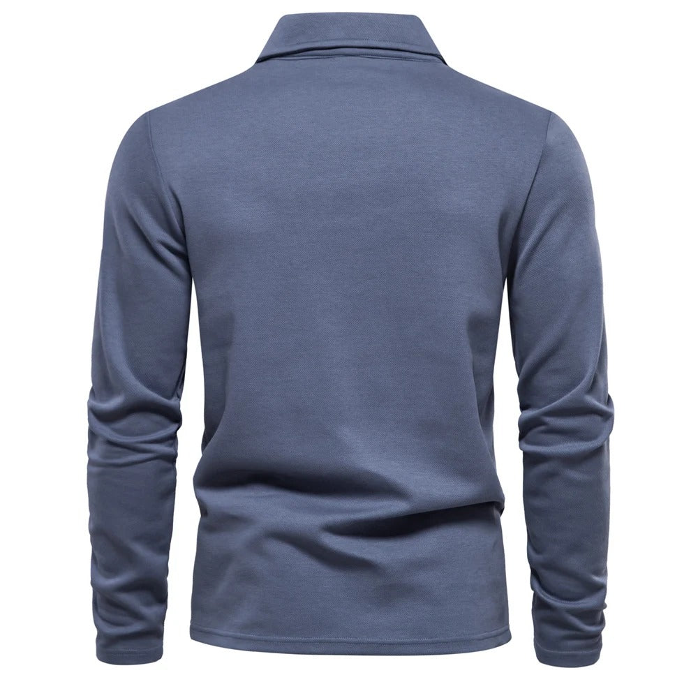 Heren Poloshirt met Lange Mouwen en Elegante Afwerking 5