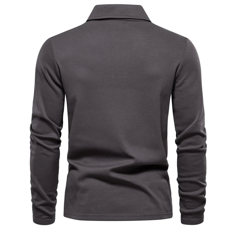 Heren Poloshirt met Lange Mouwen en Elegante Afwerking 6