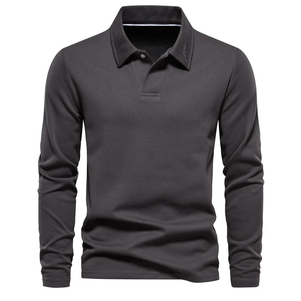 Heren Poloshirt met Lange Mouwen en Elegante Afwerking 7