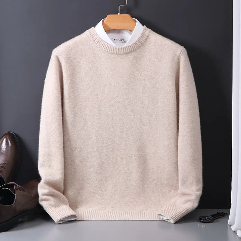 Heren Trui met Comfortabele Col en Normale Pasvorm Beige