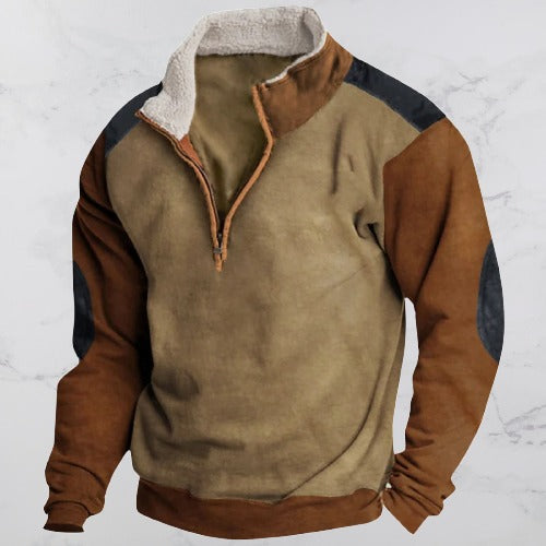 Heren Pullover met Rits en Vintage Stijl voor Casual Comfort 0