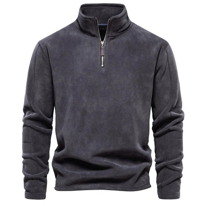 Heren Pullover van Zacht Fleece met Stehkragen voor Extra Warmte 2