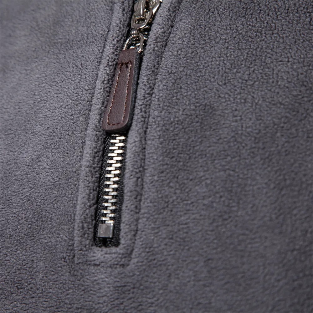 Heren Pullover van Zacht Fleece met Stehkragen voor Extra Warmte 5