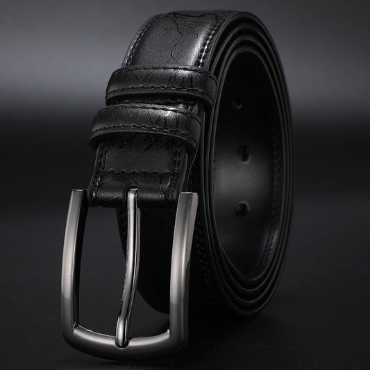 Heren Riem van Hoogwaardig Leren met Stevige Pin Buckle 0