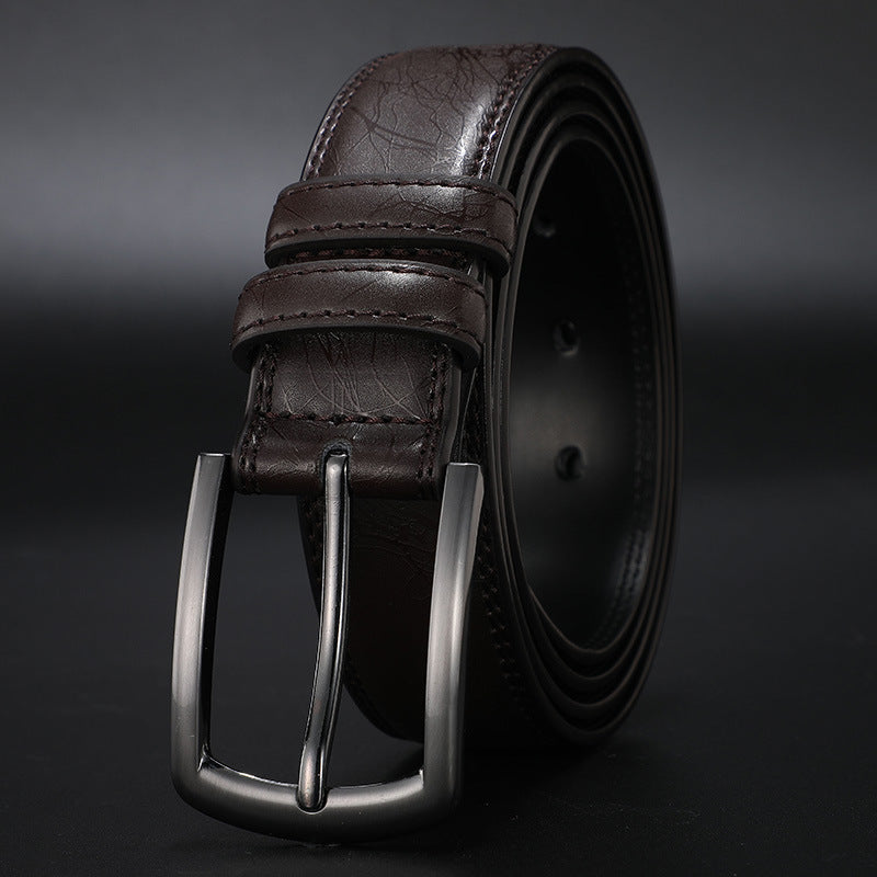 Heren Riem met Stevige Pin Buckle Donkerbruin