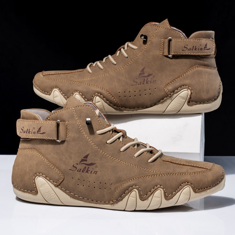 Heren Schoenen Orthopedisch Leren Met Antislipzolen Bruin