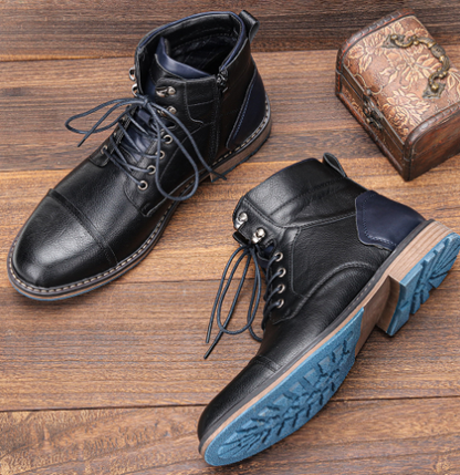 Heren Schoenen Oxford Boots van Premium Leer met Handgemaakte Afwerking 1