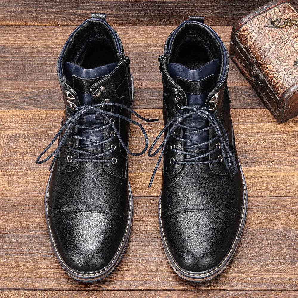 Heren Schoenen Oxford Boots van Premium Leer met Handgemaakte Afwerking 2